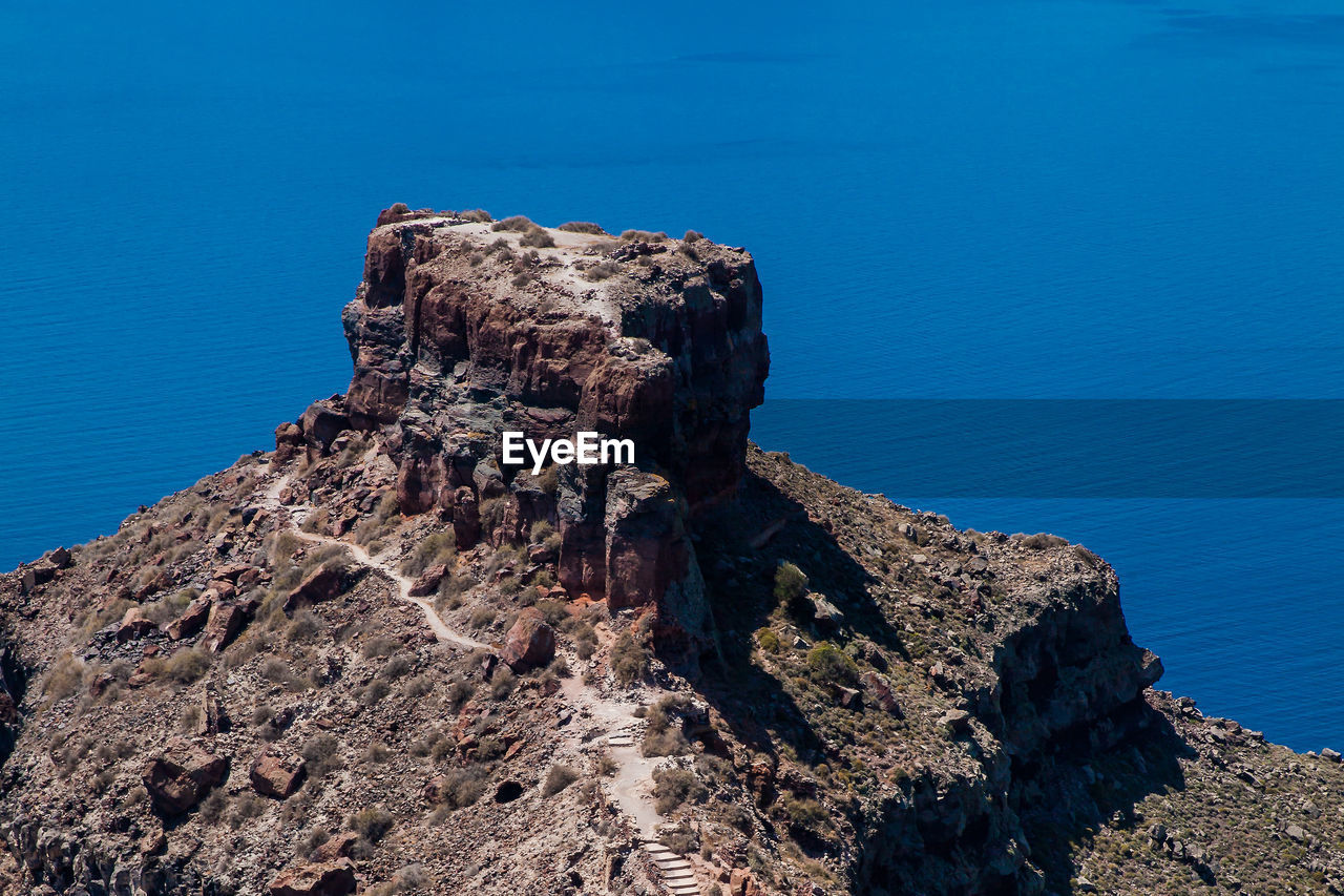 View of the famous skaros rock in santorini