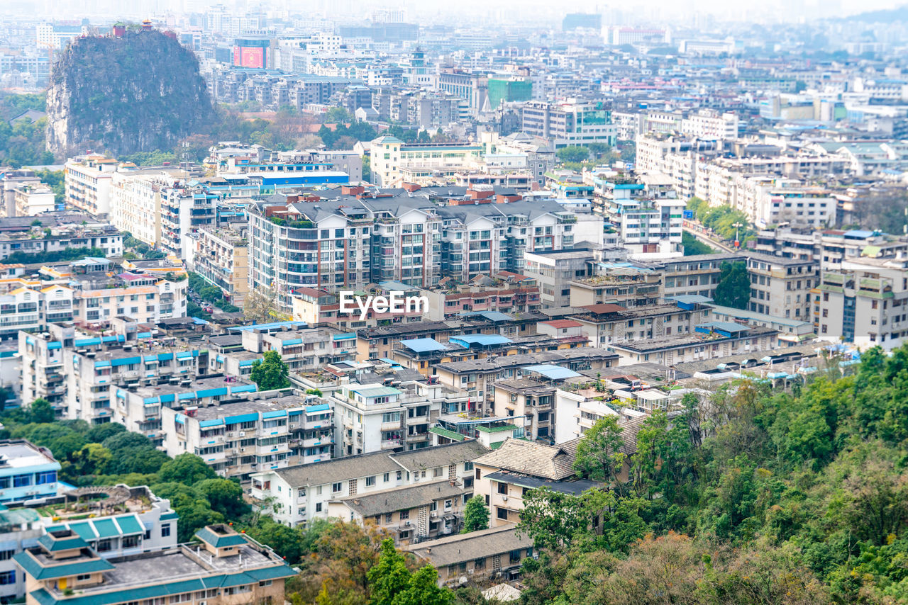 An aerial view of guilin city, guangxi province, china