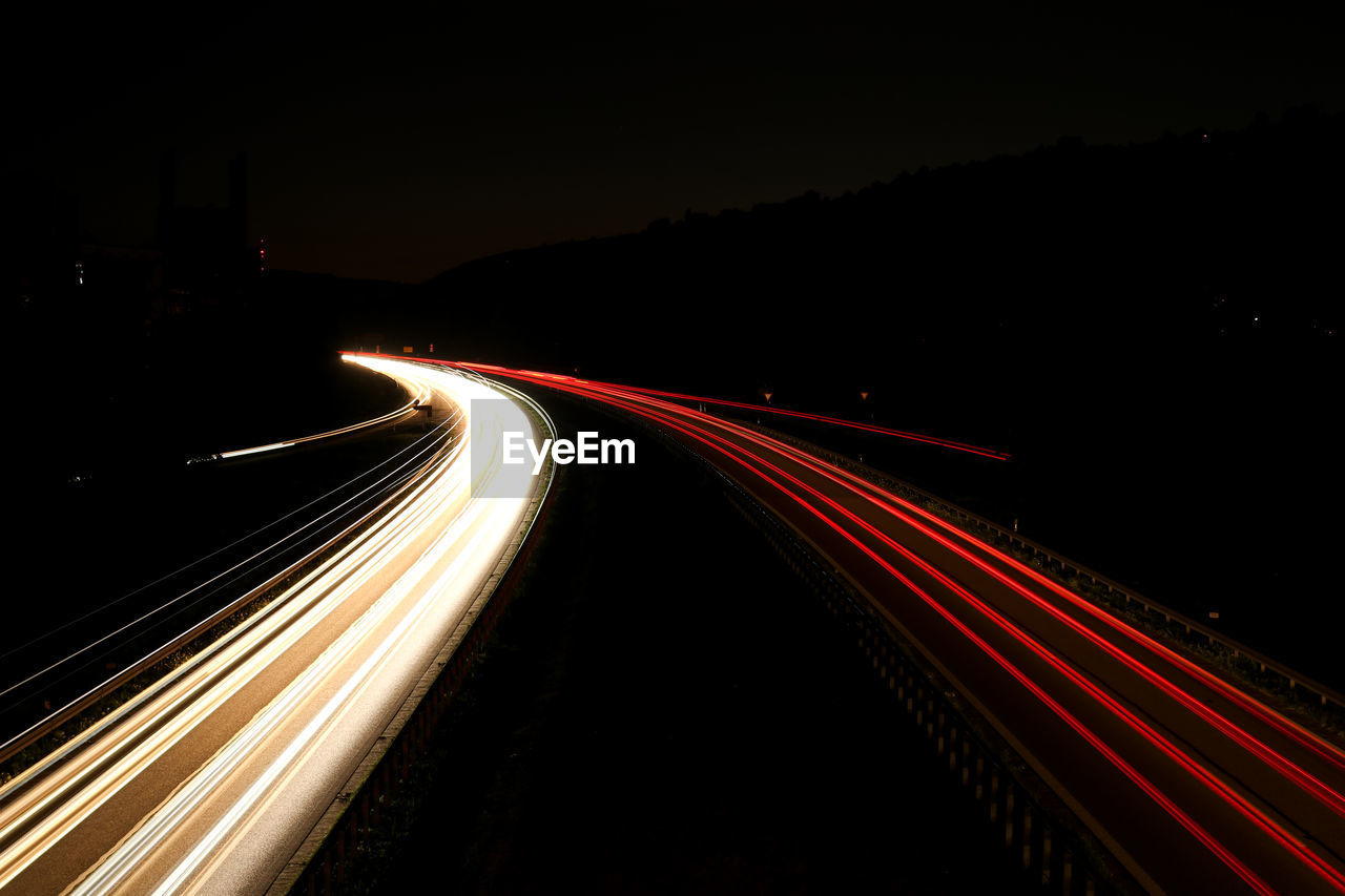 LIGHT TRAILS ON ROAD