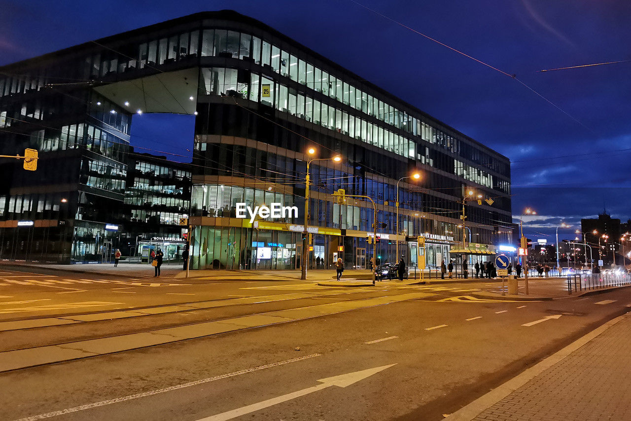 illuminated street light at night