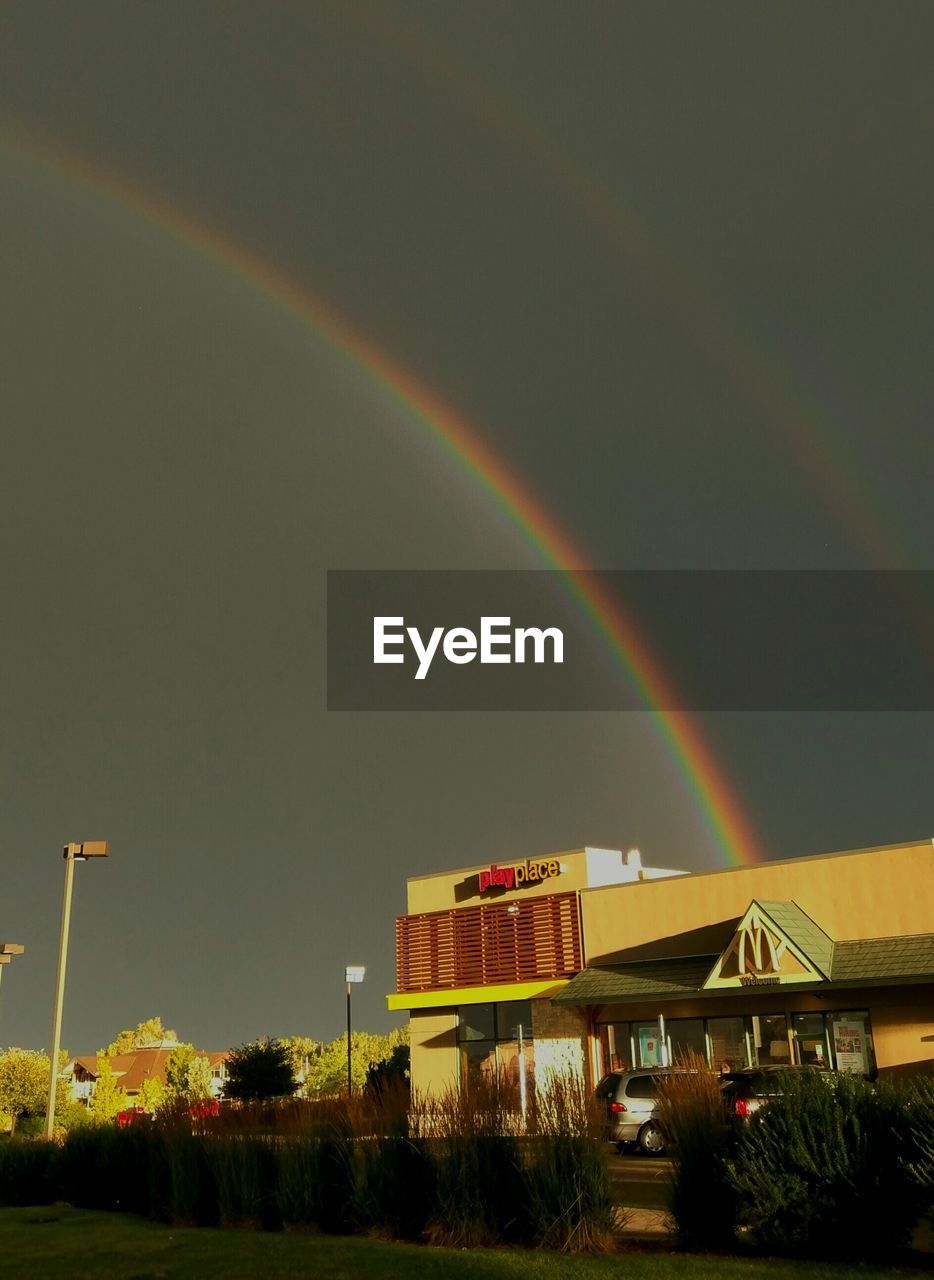 VIEW OF RAINBOW OVER TREES