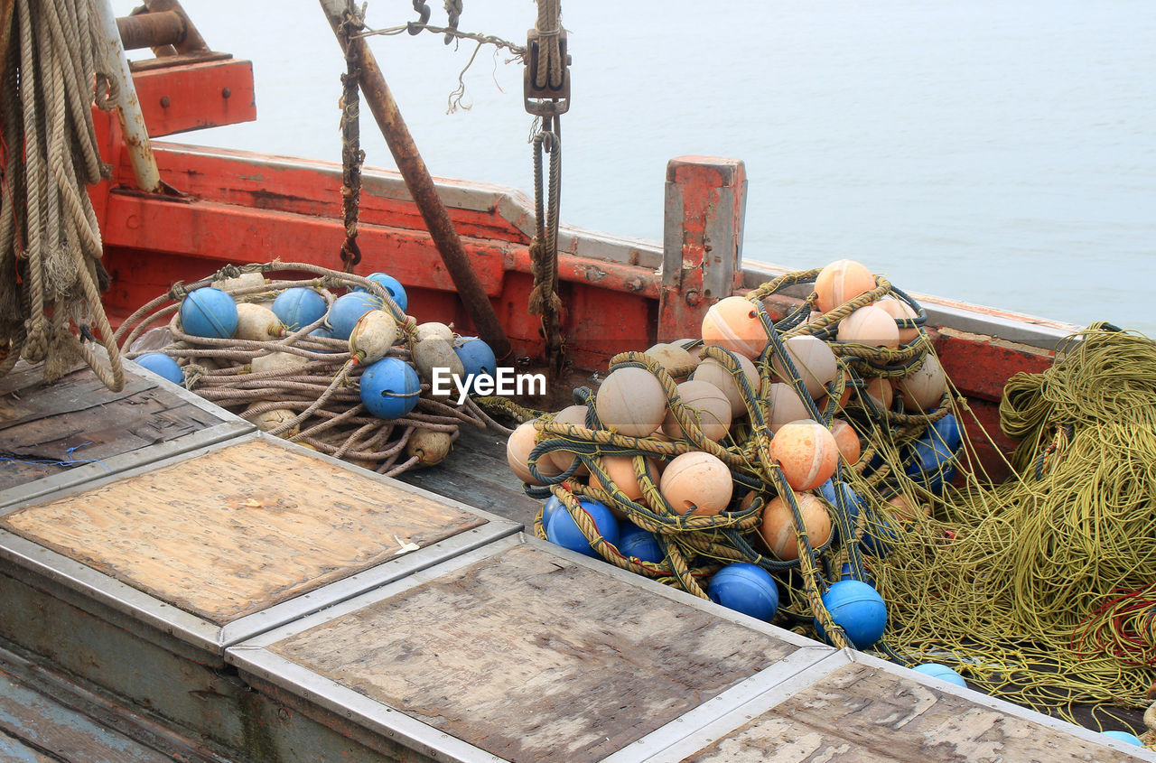 Background of fishing nets and floats