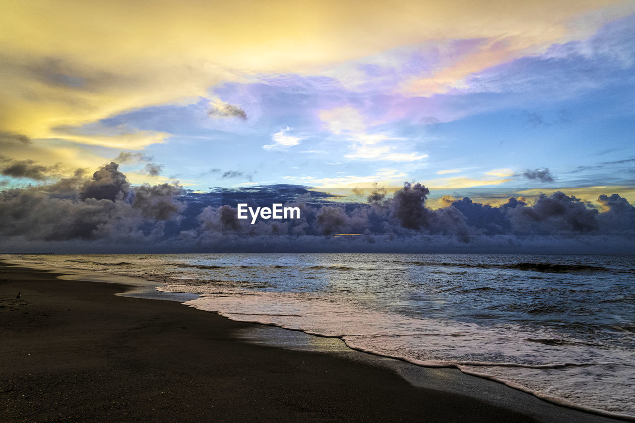 SCENIC VIEW OF BEACH DURING SUNSET