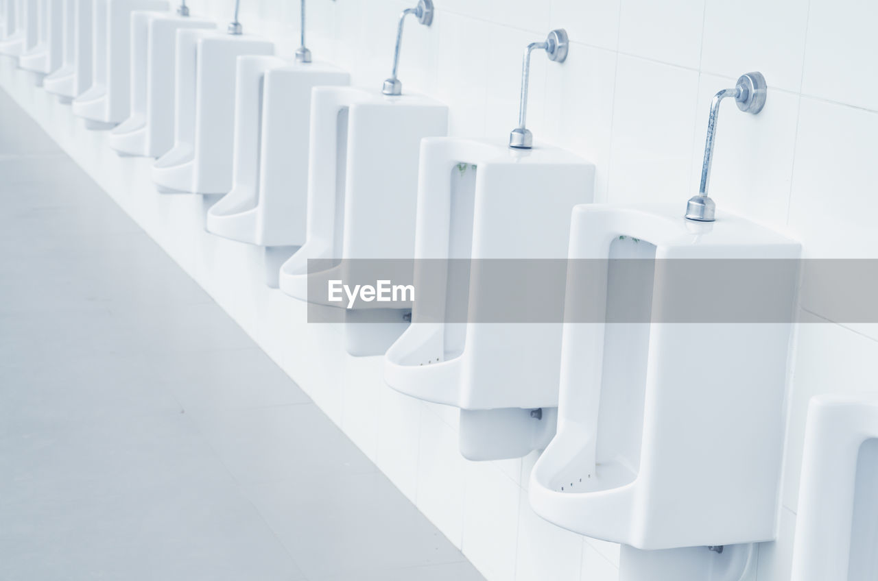 Interior of public restroom