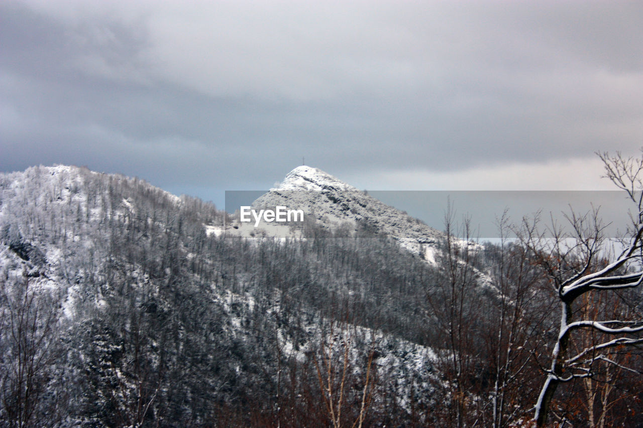 SNOW COVERED MOUNTAIN AGAINST SKY