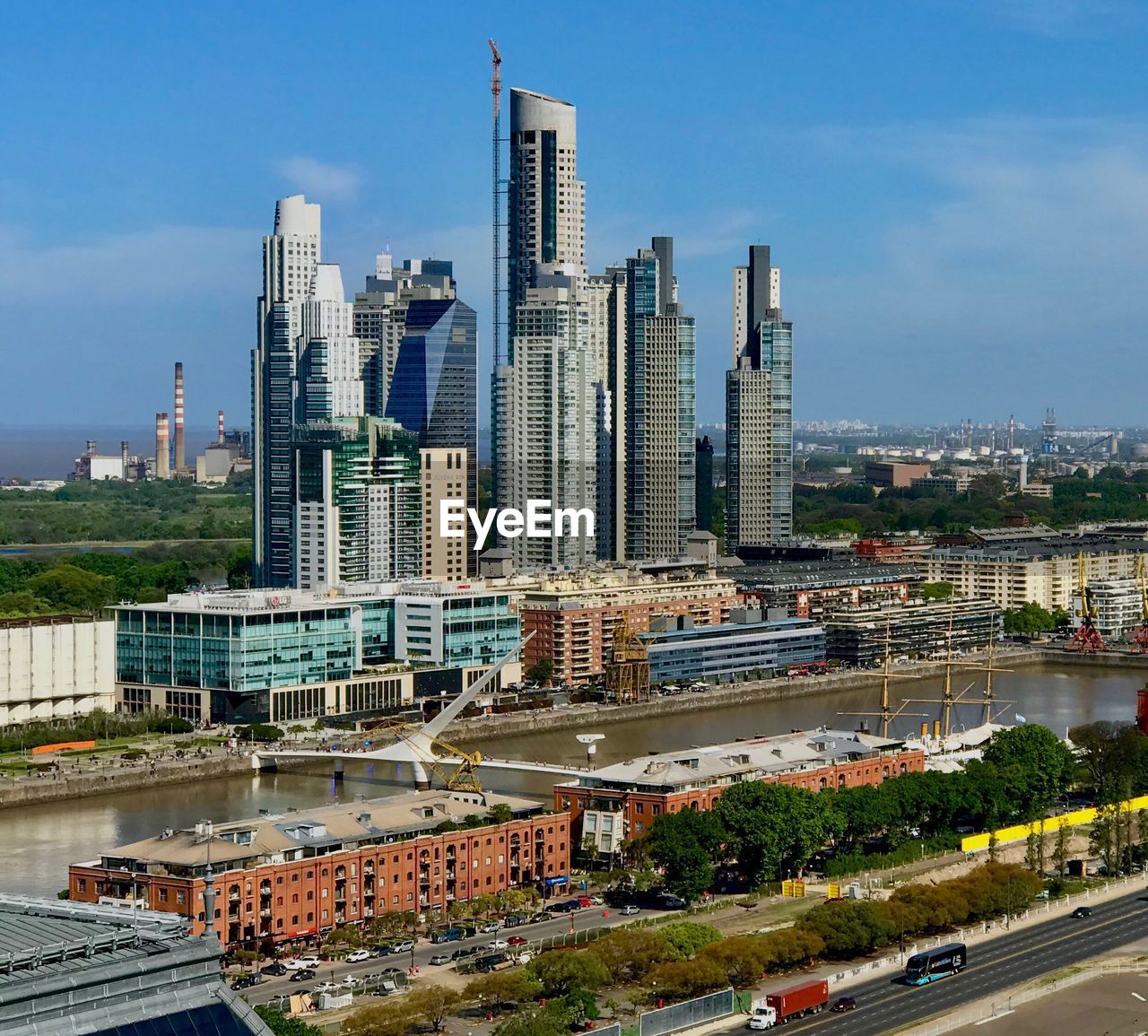 HIGH ANGLE VIEW OF SKYSCRAPERS