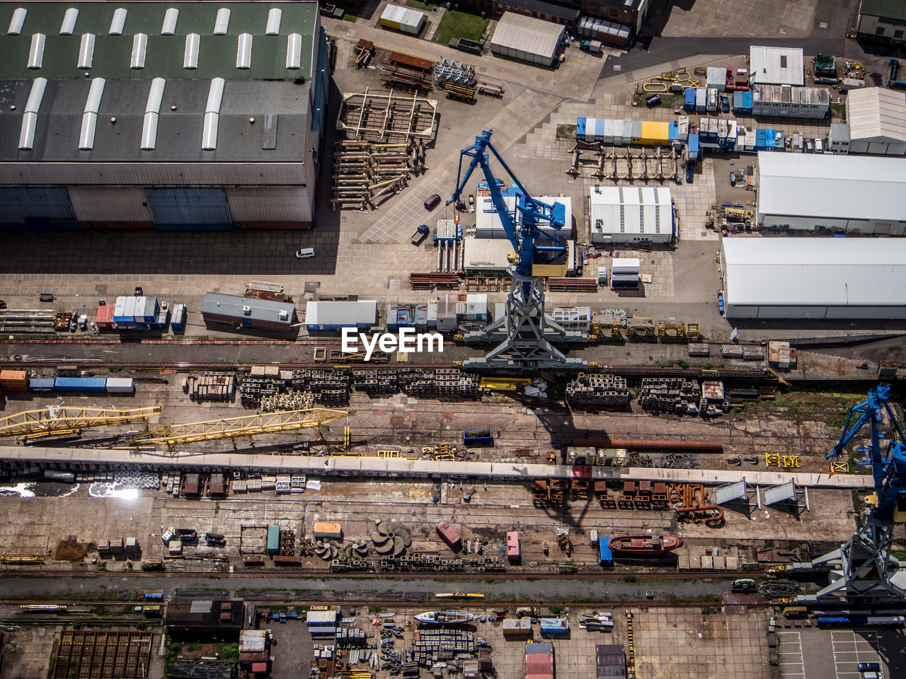 High angle view of harbor