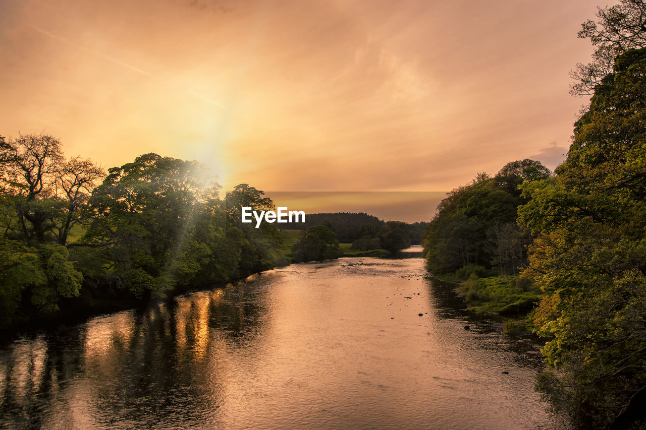 The river tees in barnard castle in county durham, uk