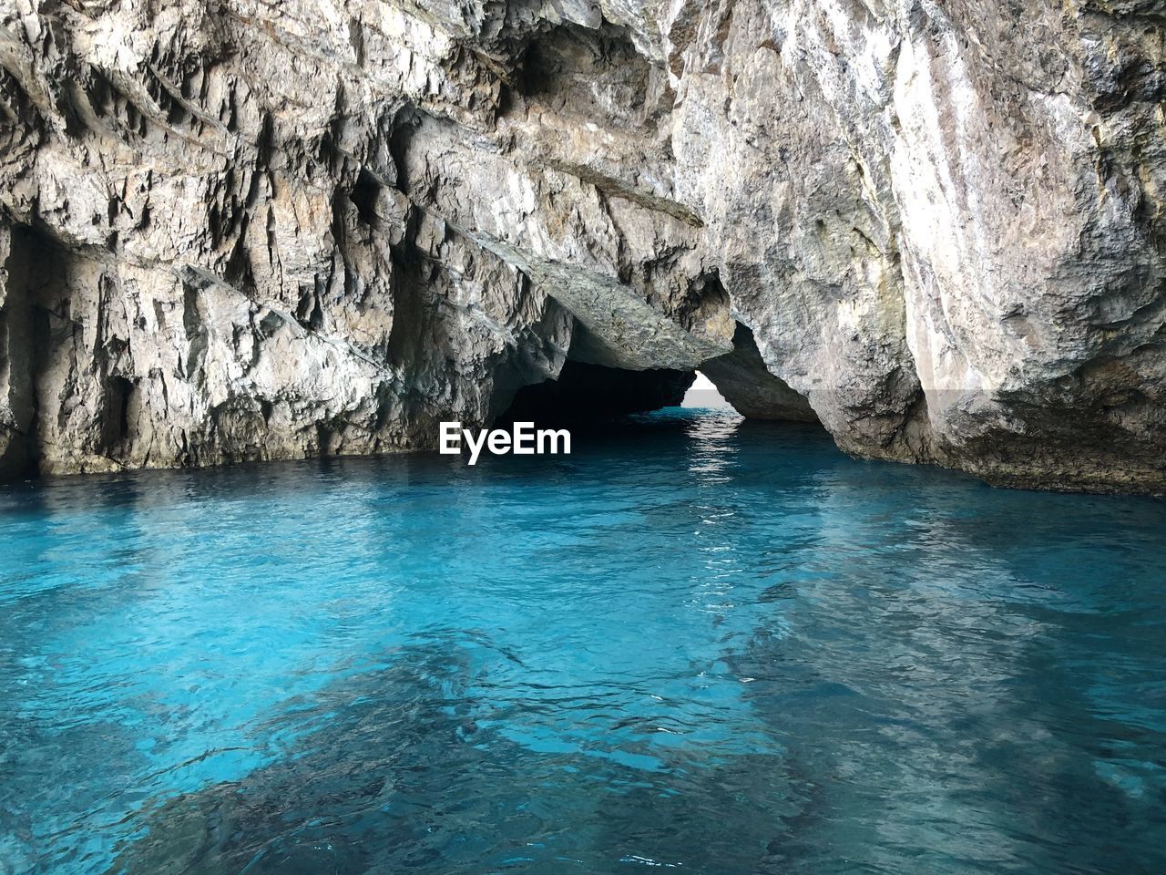 Rock formation in sea