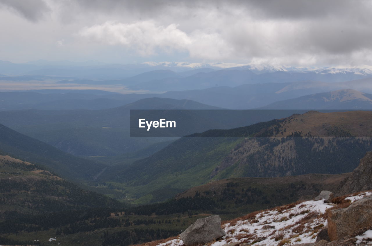 Scenic view of mountains against sky