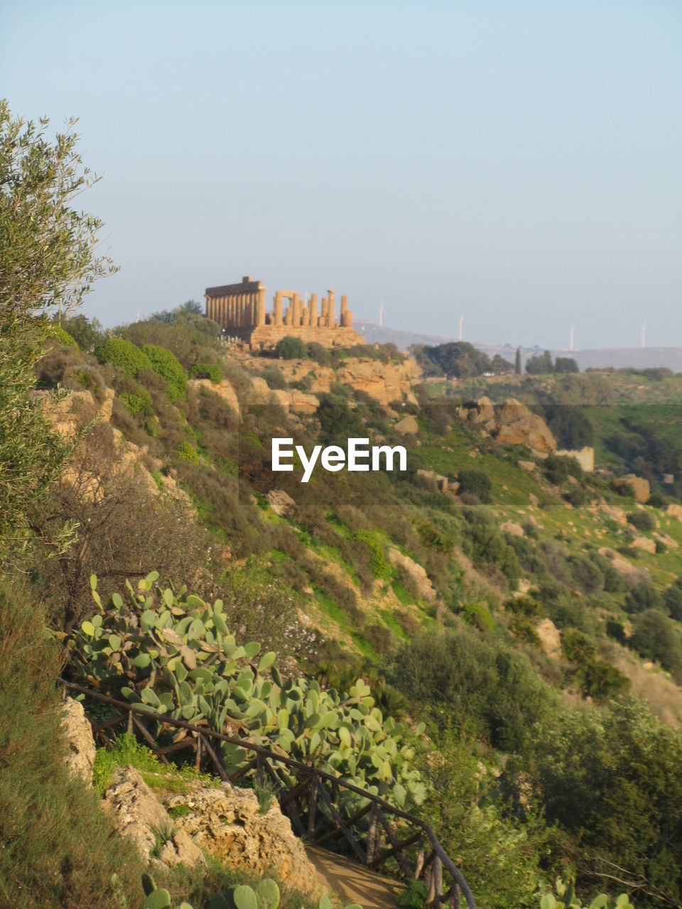 Scenic view of landscape against clear sky