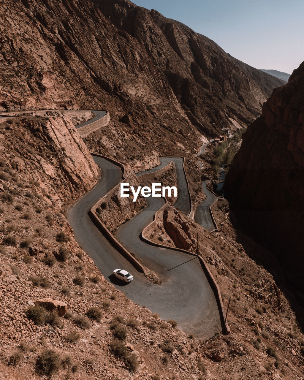 High angle view of mountain road