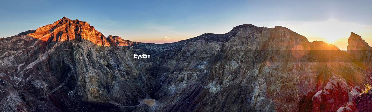 Panoramic view of mountains against sky