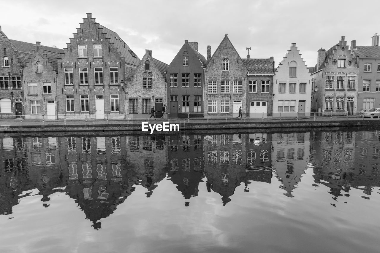 Canal with buildings in background