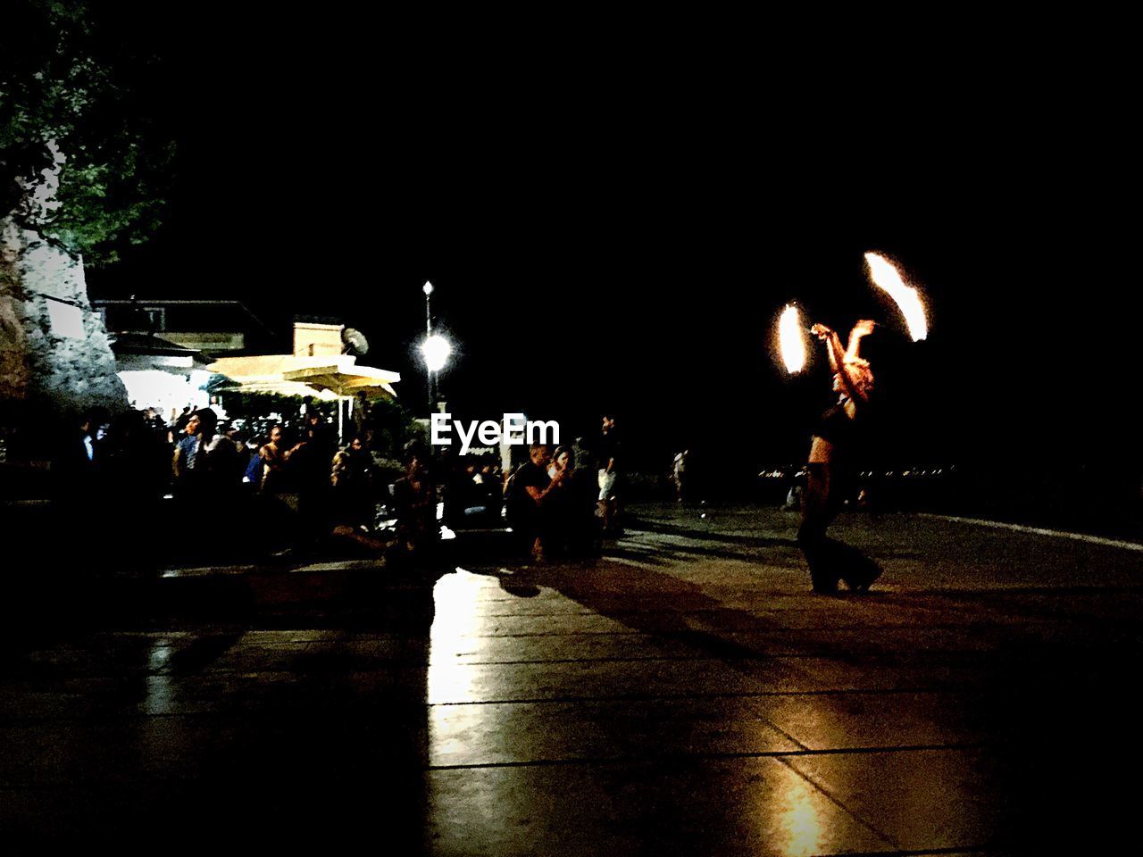 CROWD AT MUSIC CONCERT AT NIGHT