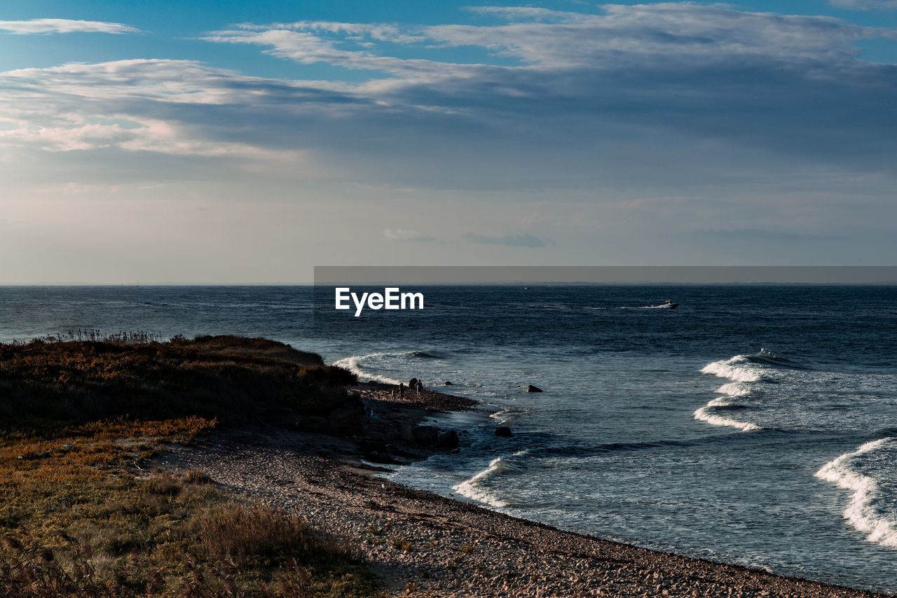 Beautiful scene of coastline of the sea. montauk point state park