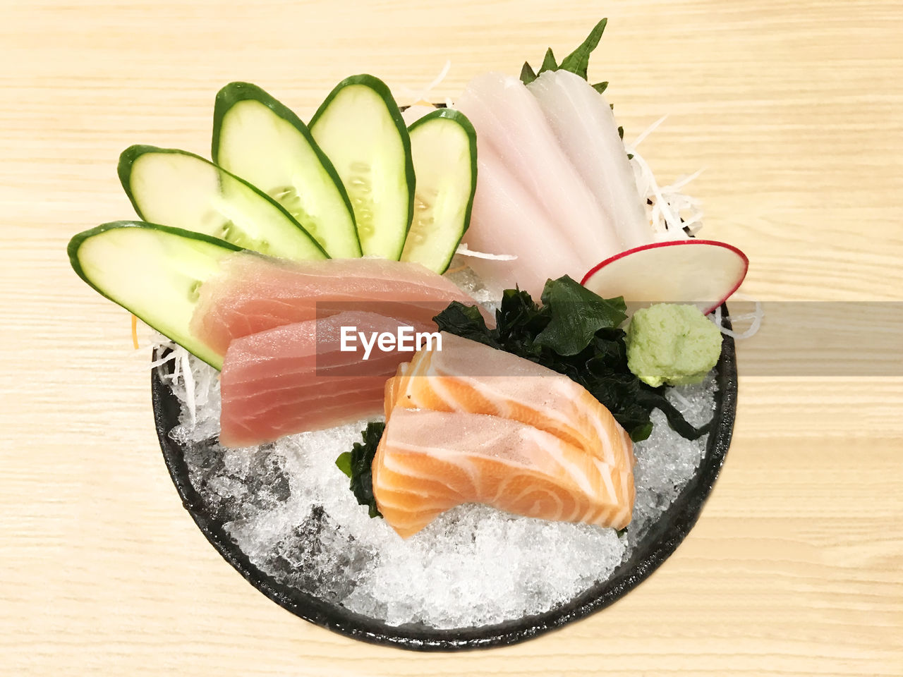 High angle view of vegetables on table