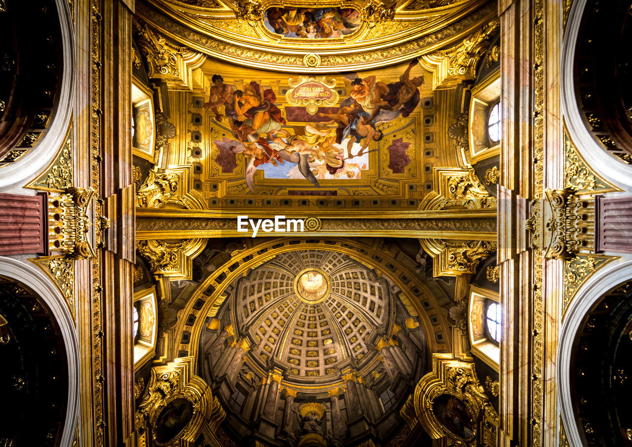 Low angle view of ornate ceiling