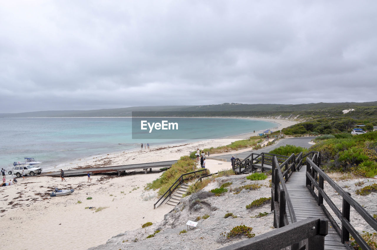 Scenic view of beach against sky