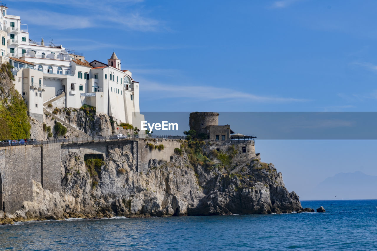 Tourist with landscape view at amalfi coast famous landmark at italy.