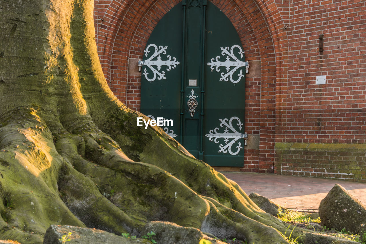 Door on wall of building