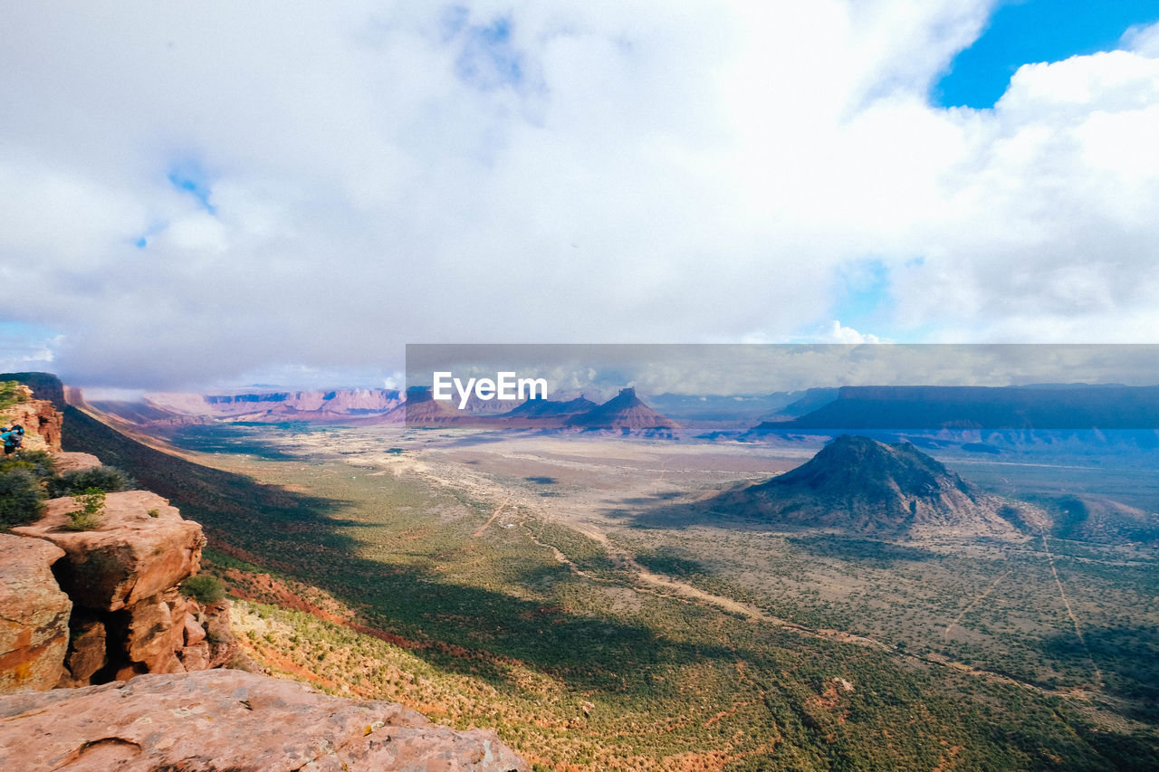 Panoramic view of landscape against cloudy sky