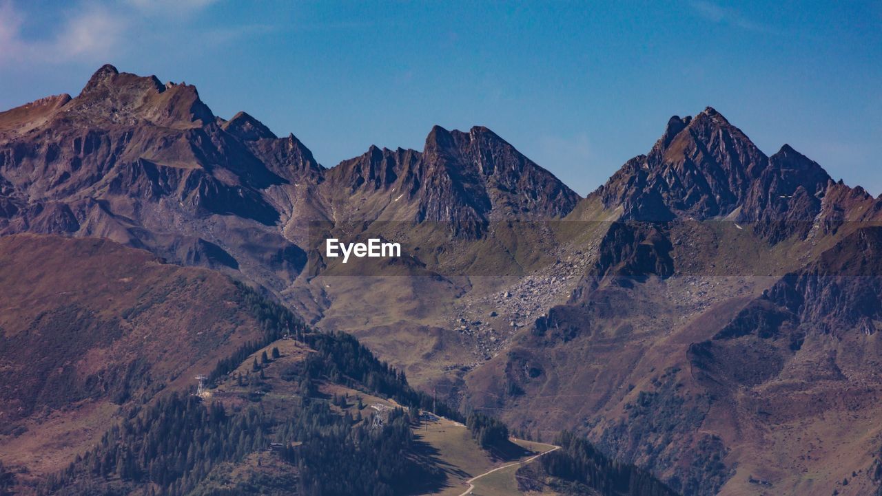 Scenic view of mountains against sky