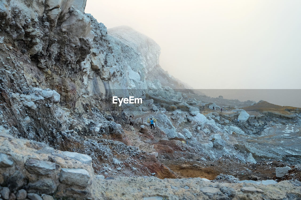 Exotic road to the crater of ijen