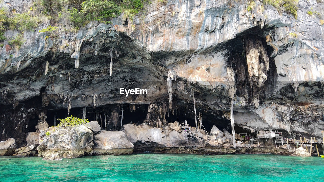 Rock formations in sea