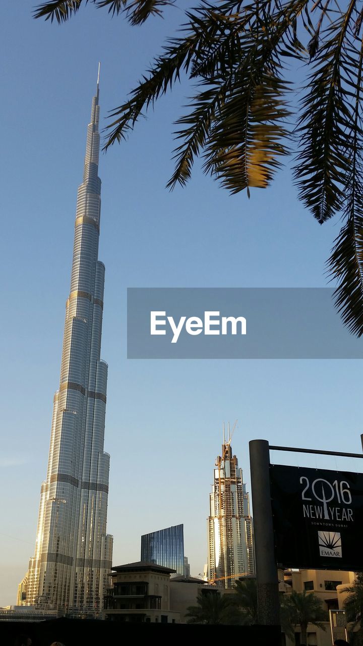 LOW ANGLE VIEW OF TOWER AGAINST CLEAR SKY