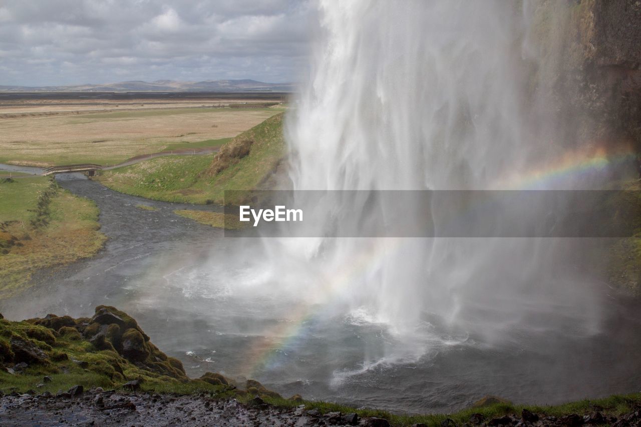 Scenic view of waterfall