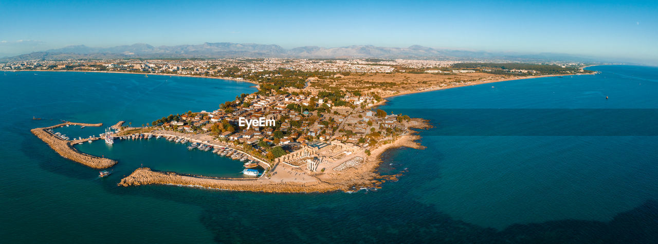 Aerial view of side. it is small resort town in turkey