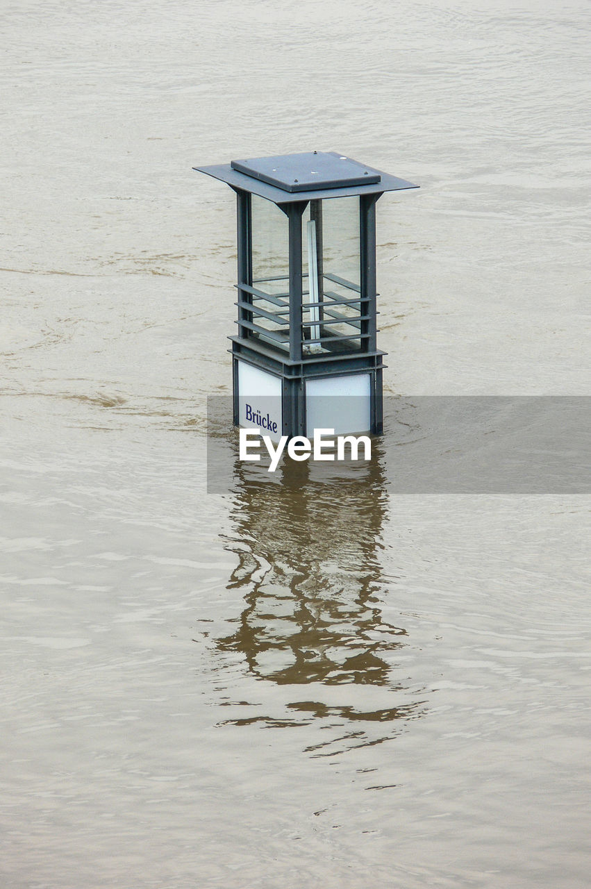 Lifeguard hut in water