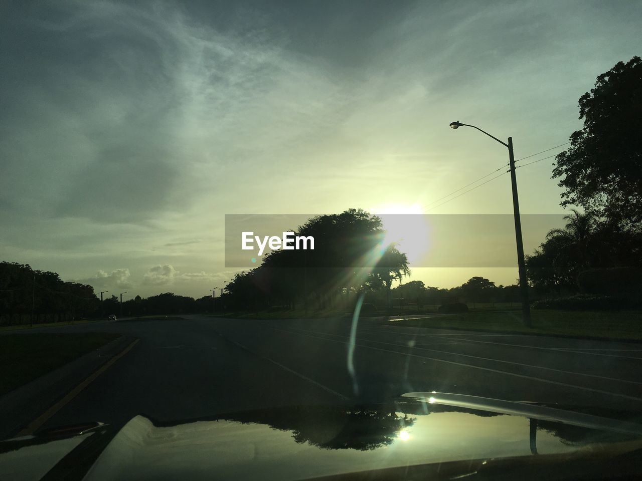 VIEW OF ROAD AT SUNSET