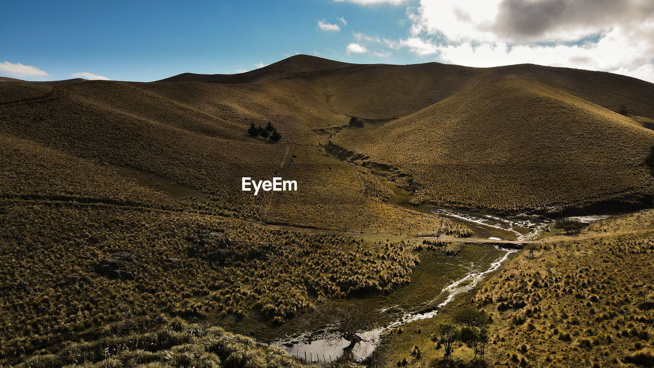 Scenic view of arid landscape against sky