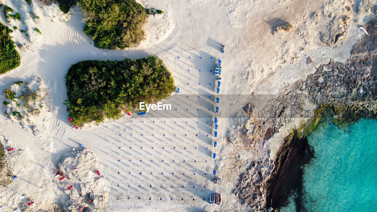 High angle view of beach