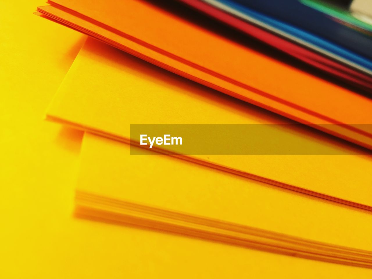 Close-up of colorful papers