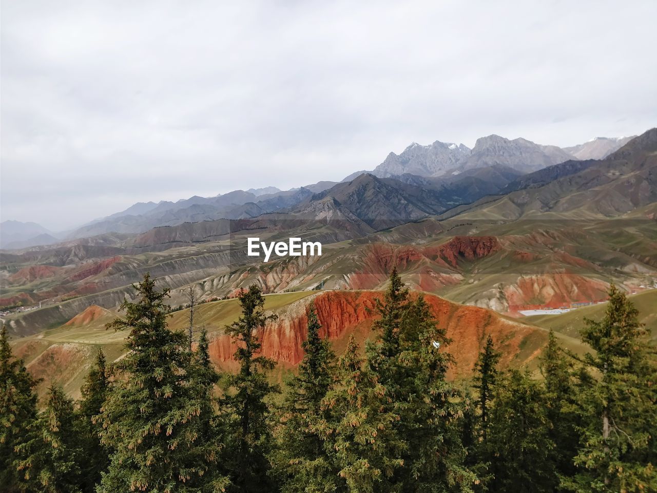 Scenic view of mountains against sky