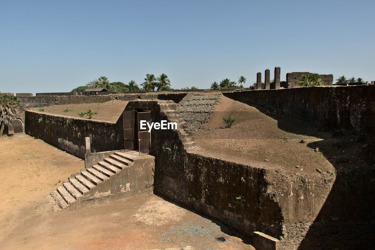 Panoramic landscape view of  moti daman fort, a famous portuguese era tourist place in daman, india