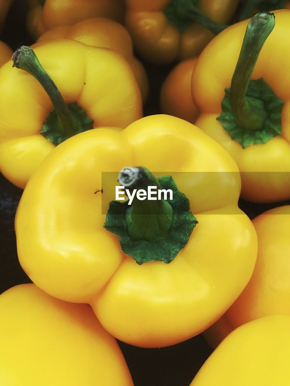Detail shot of yellow bell peppers