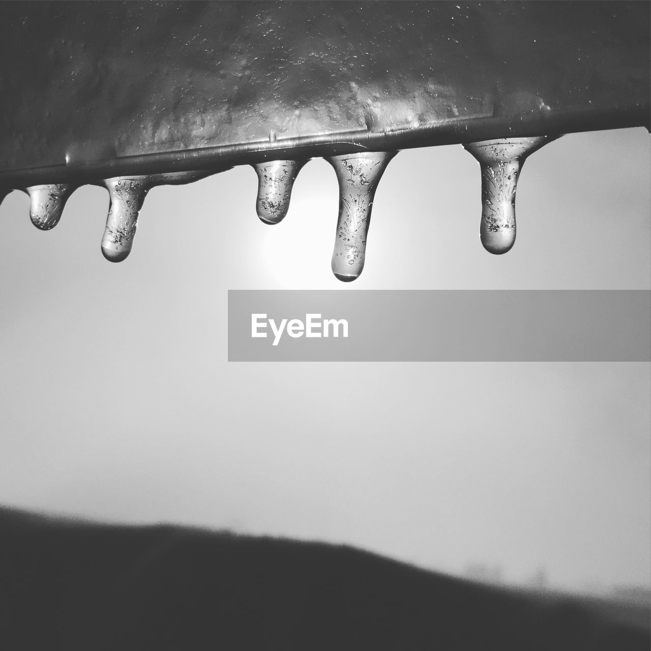 Close-up of ice crystals against clear sky