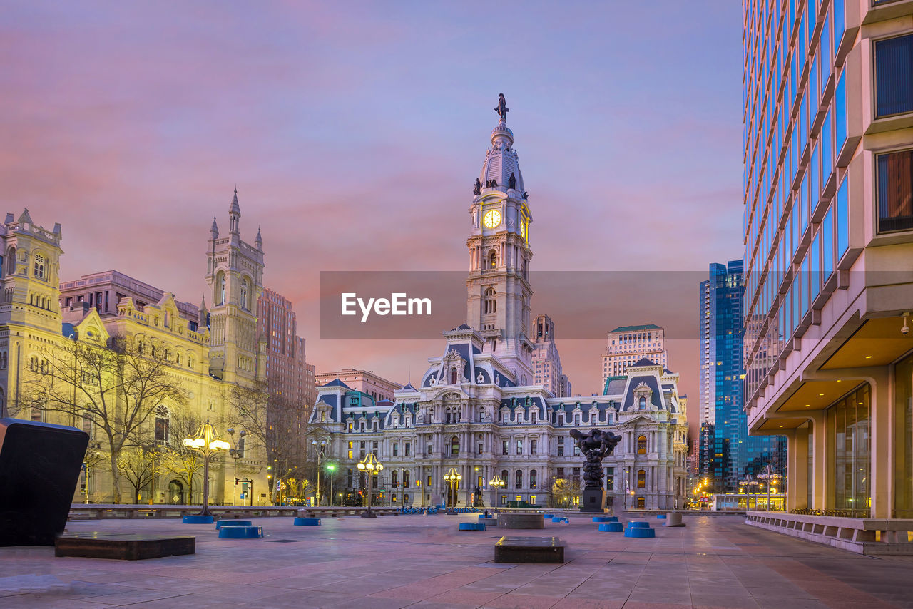 low angle view of buildings in city