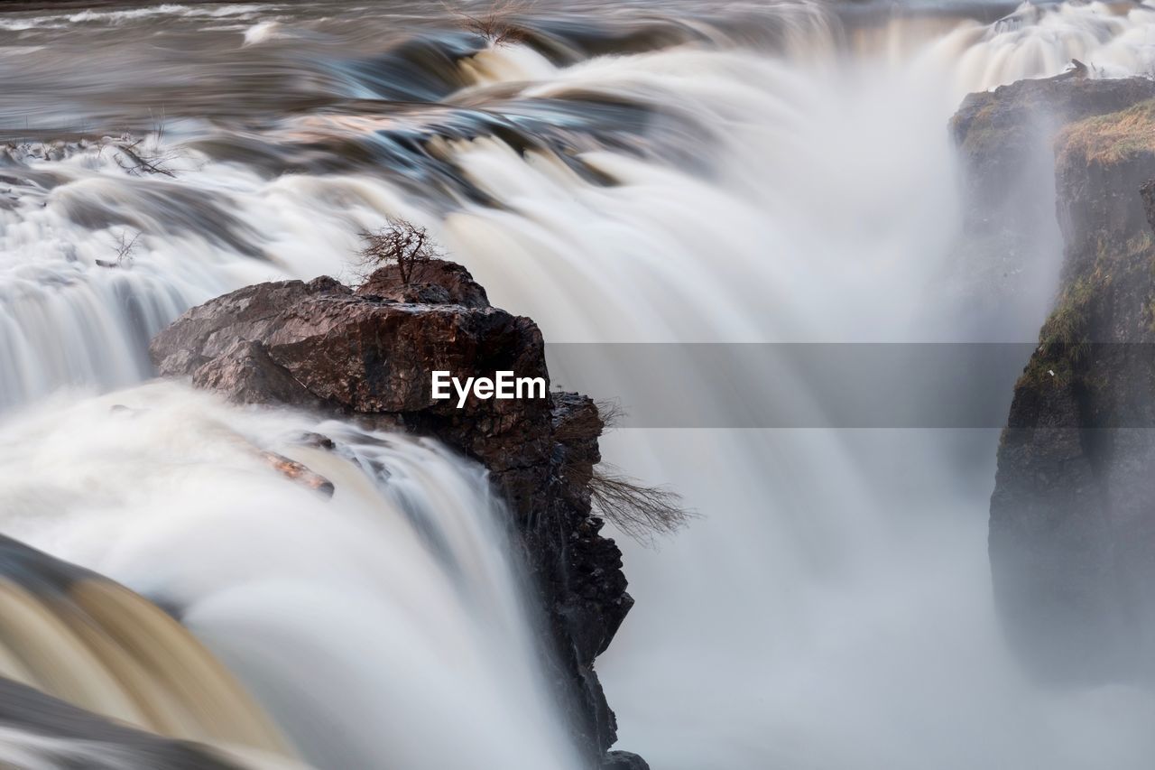 High angle view of waterfall