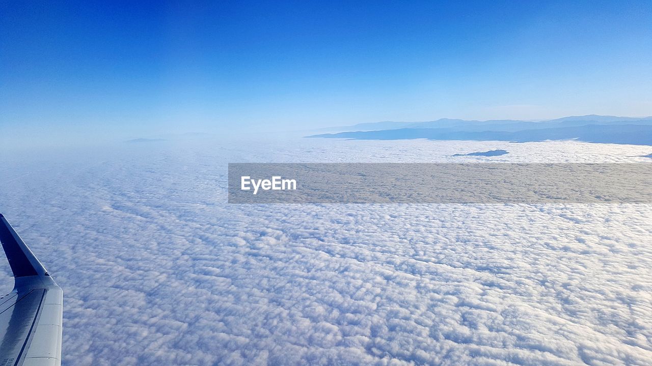 Scenic view of clouds from an airplane