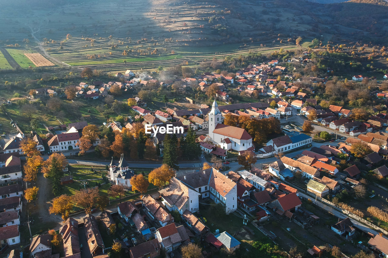 High angle view of townscape