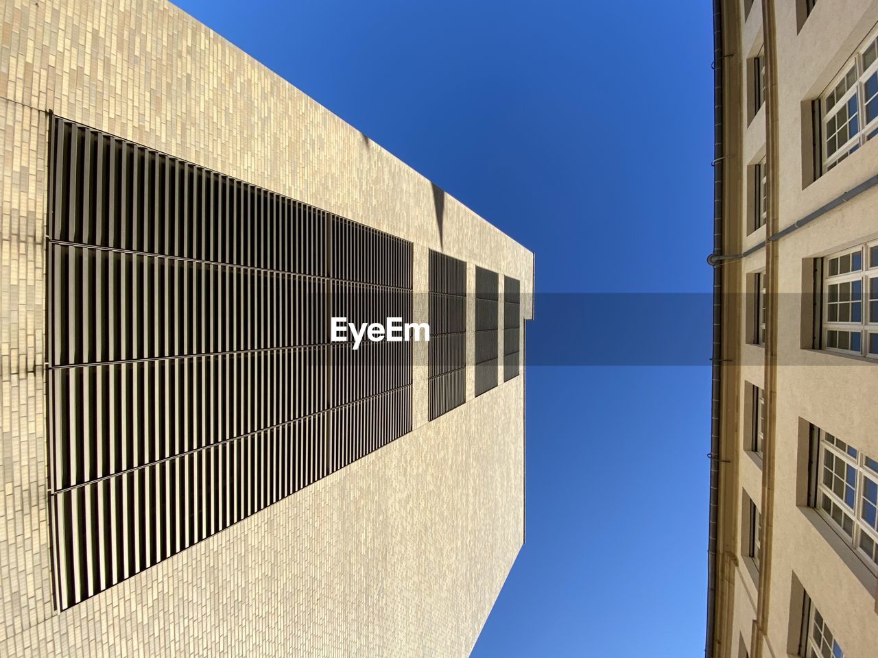 Low angle view of building against clear sky