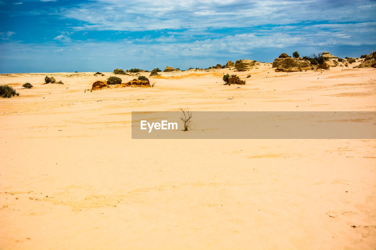 Scenic view of desert against sky