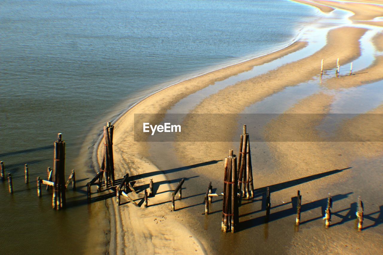 High angle view of beach