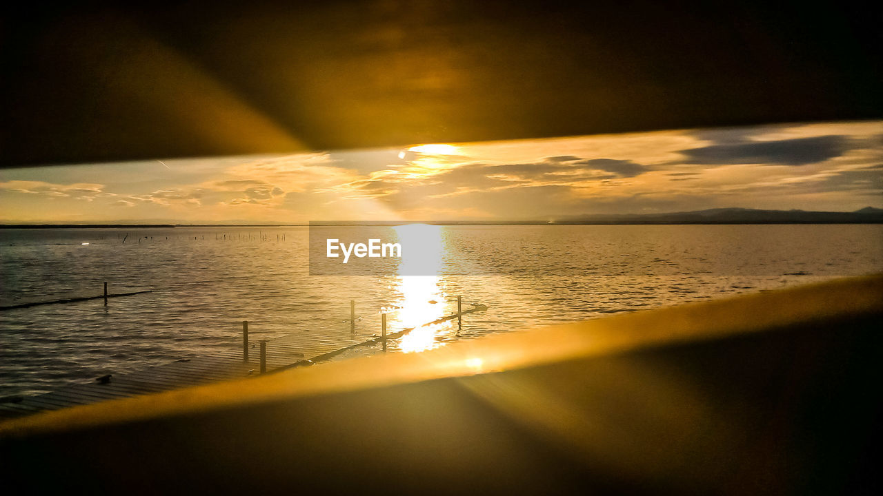 SCENIC VIEW OF SEA DURING SUNSET