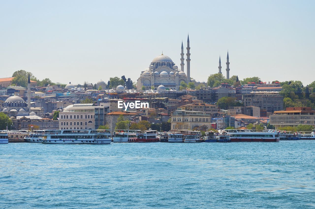 Bosphorus in istanbul. on the background a mosque.